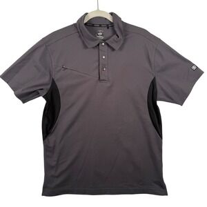 Ogio Accelerator Polo Shirt Medium Snap Placket Zip Pocket OG102 Golf Core Tech